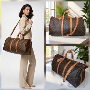 LOUIS VUITTON ✨️ EUC Keepall 55 Bandouliere Monogram Bag PRISTINE - Full Set